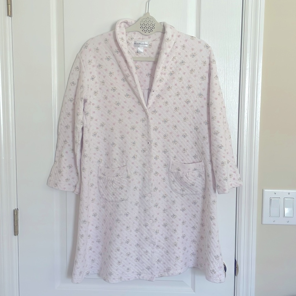 Vintage Miss Elaine Quilted Button Down House Coat
